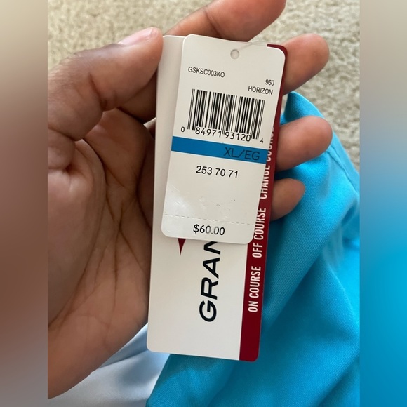 Men’s Grand Slam DriFlow Color block Chest Stripes Performance Golf Polo - Picture 3 of 3